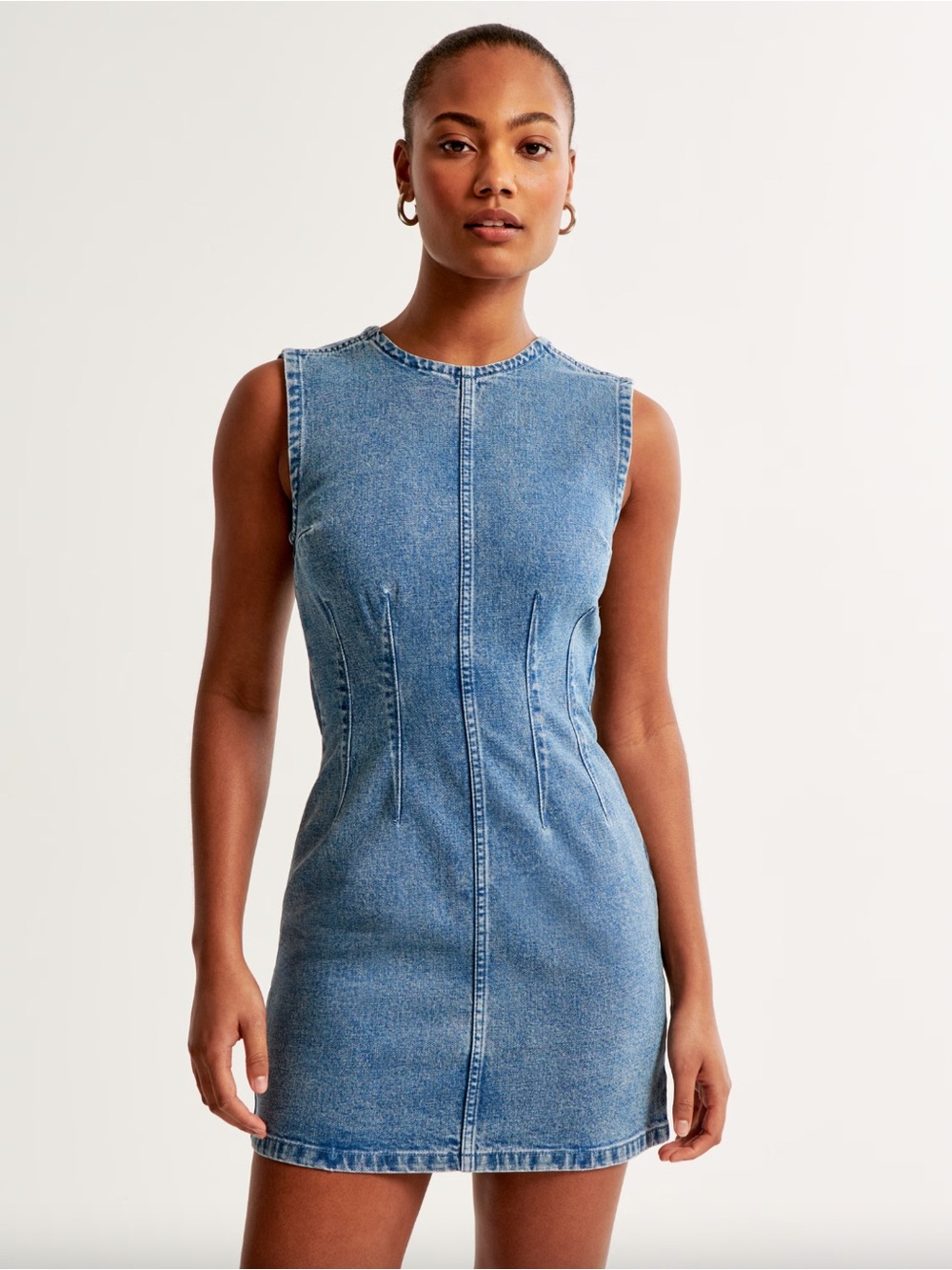 Abercrombie & Fitch Sleeveless Blue Denim Mini Dress